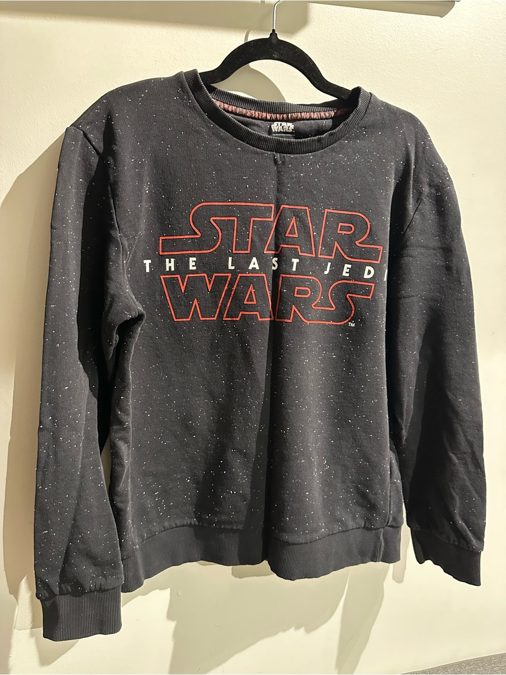 Star Wars Men's Black Crewneck Sweatshirt with Red Logo